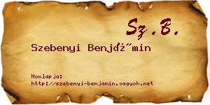 Szebenyi Benjámin névjegykártya