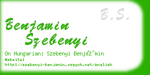 benjamin szebenyi business card